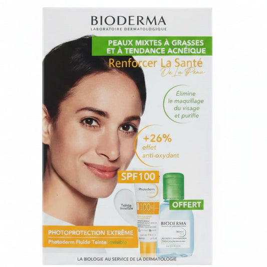BIODERMA ECRAN FLUIDE SPF 100+ INVISIBLE + gel sensibio 100 ml offert