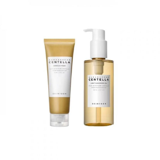 COFFRET DOUBLE NETTOYAGE SKIN1004 MADAGASCAR CENTELLA (HUILE 200ML + MOUSSE AMPOULE 125ML)